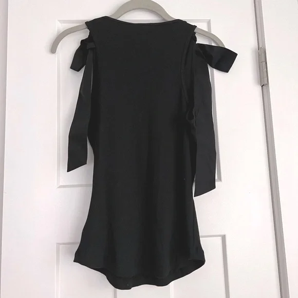 NWT Ulla Johnson Bailey Bow Shoulder Cotton Tank in Noir Black Size Small - Picture 7 of 11